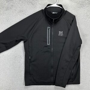 The North Face Adult Mens Full Zip Jacket Large Black Mock Neck Long Sleeve Logo